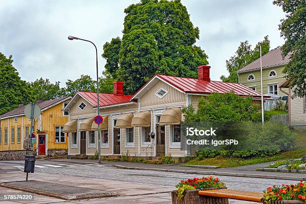 Cozy Street Of Small Coastal Town Tammisaari Finland Stock Photo - Download Image Now