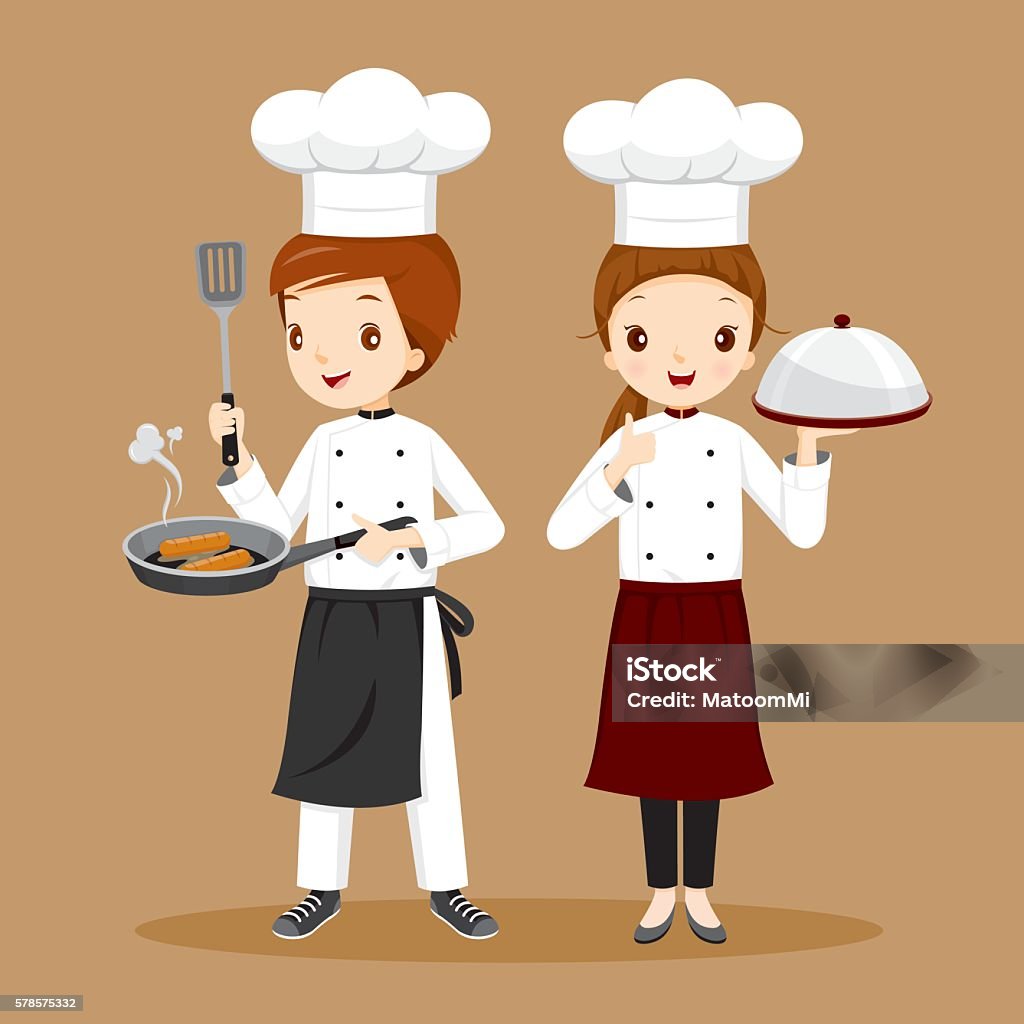 Professional Chefs With Foods In Hands Occupation, Cuisine, Menu, Kitchen, Crockery, Cookery, Bakery Chef stock vector