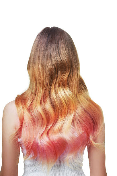 wavy colored hair stock photo