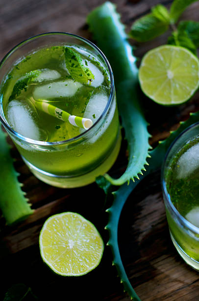 istock Aloe vera and lime cocktail with mint and ice cubes 578581298
