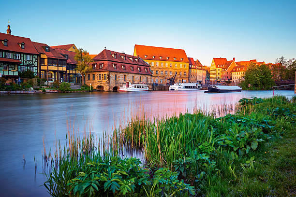 Bamberg Little Venice at Sunset Little Venice and Old Harbour in Bamberg, Bavaria, Germany in the evening light. klein venedig photos stock pictures, royalty-free photos & images