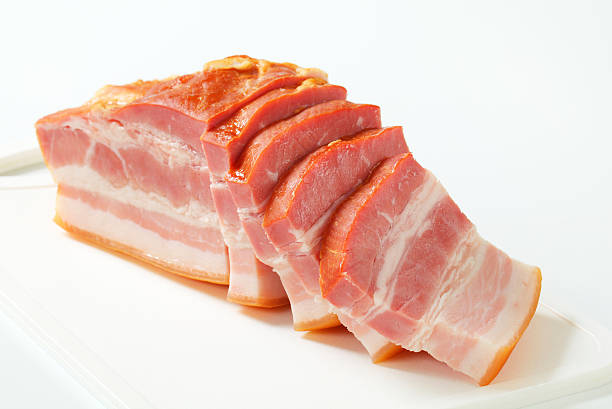 Slices of smoked bacon
