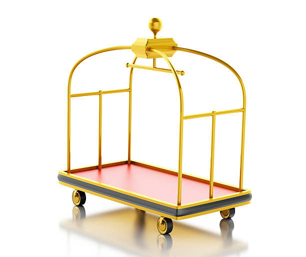 istock 3d Luggage cart against white background. 578582590