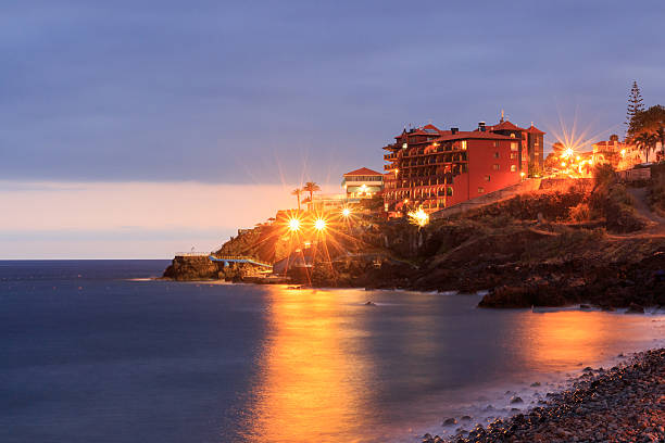 istock Canico de Baixo Resort at night with long exposure 578582980
