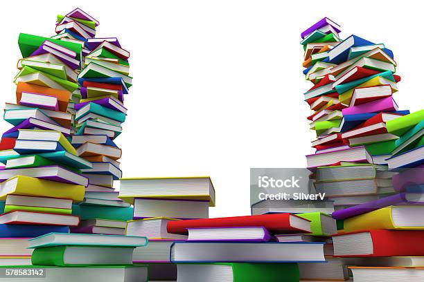 Stacks Of Books Stock Photo - Download Image Now - Back to School, Book, Collection