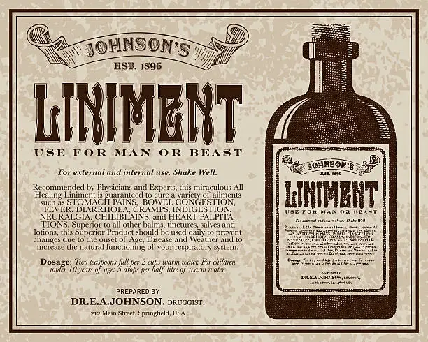 Vector illustration of Vintage Victorian Style Liniment Advertisement