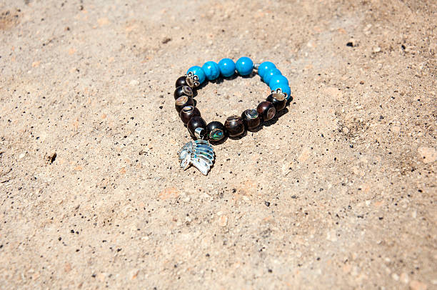 istock Blue and black color bead bracelet 578584652
