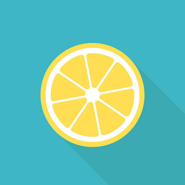 illustrations, cliparts, dessins animés et icônes de citron icône plat - smooth part of colors yellow