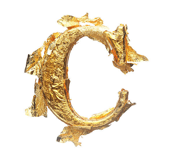 istock Alphabet and numbers in rough gold leaf 578585256