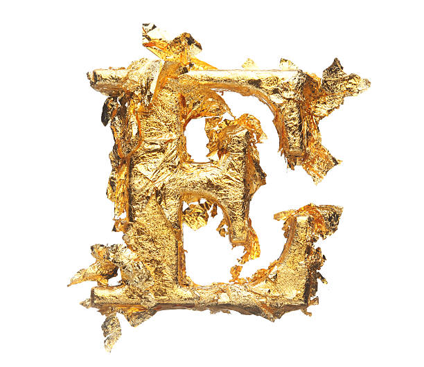 istock Alphabet and numbers in rough gold leaf 578585290