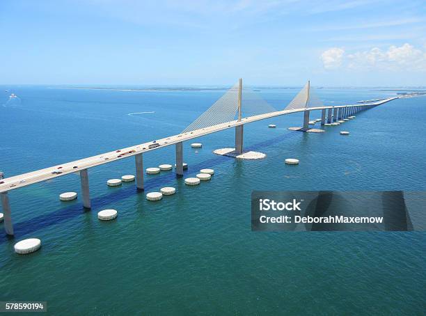 Bob Graham Sunshine Skyway Bridge Tampa Bay Florida Stock Photo - Download Image Now