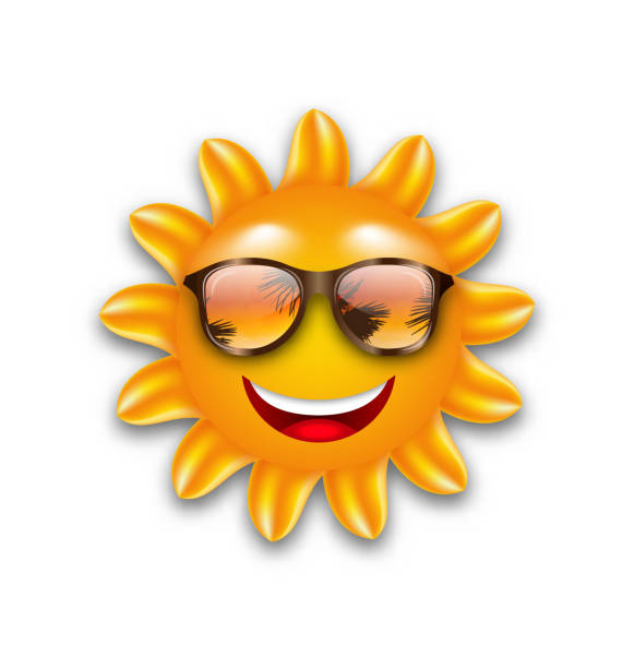 istock Concept of Funny Sun with Sunglasses, Isolated 578592122