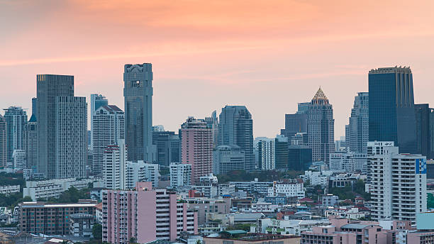 istock Aerial view city residence and office building 578593750