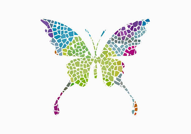 Abstract the butterfly,Composed of color piece.