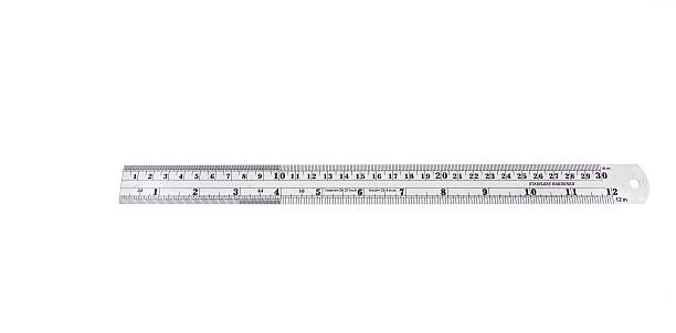 istock Metal ruler isolated on white background 578597200