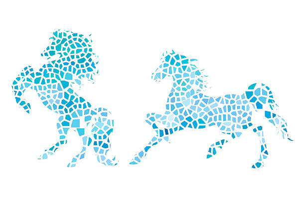 Abstract the horse,Composed of color piece.