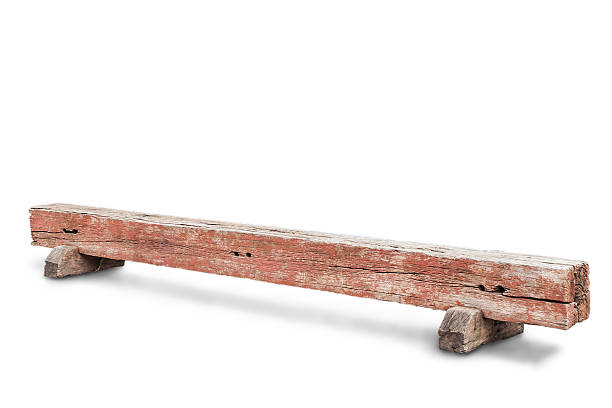 istock Wooden bench made of tree trunks, Object 578600620