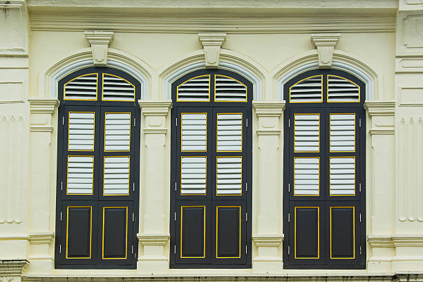 istock windows on Old Building in Sino Portuguese  style 578601032