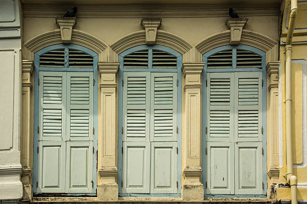 istock windows on Old Building in Sino Portuguese  style 578601064
