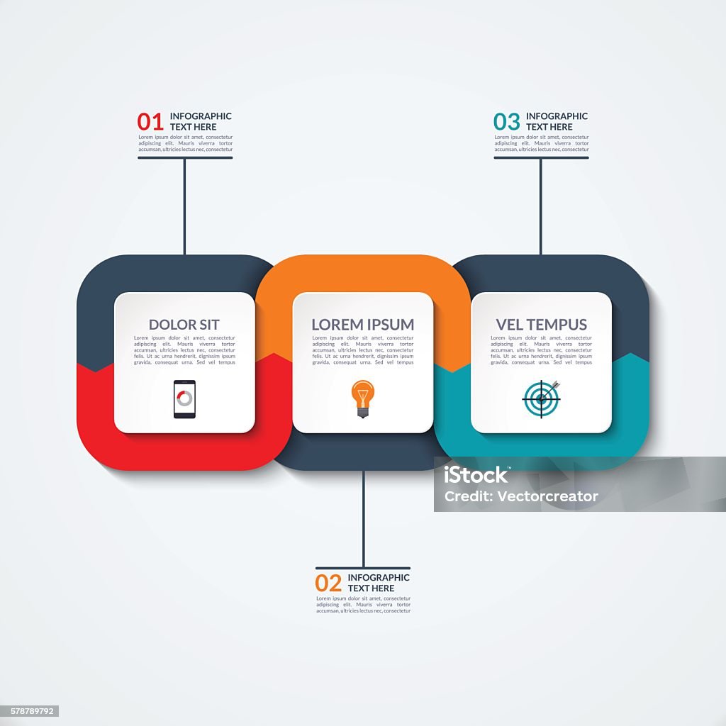 추상적임 인포그래픽 형판 - 로열티 프리 3가지 개체 벡터 아트