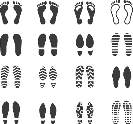 Foot print icon set