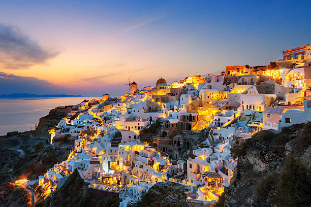 istock View of Oia at sunset 578793948