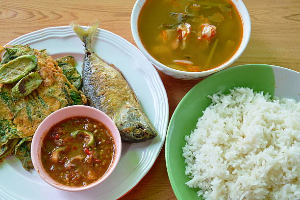 istock Thai food set eat couple with plain rice 578795212