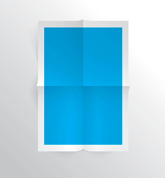 лист бумажной страницы сложенный, реалистичный вектор - construction frame blackboard frame letter stock illustrations