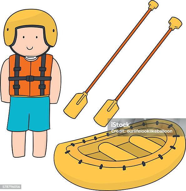 Vector Pull Inflatable Rafting Vector Set Of Inflatable Boat Rafting Stock Illustration - Download ...