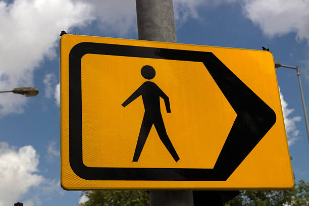 istock Pedestrian traffic detour sign 578798690
