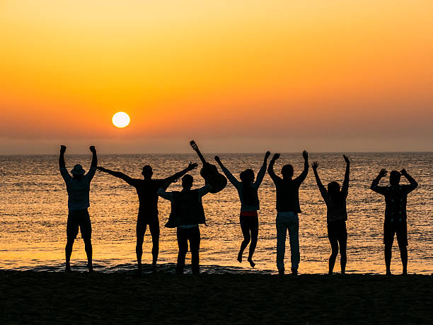 istock Young people making party on the beach 578798970