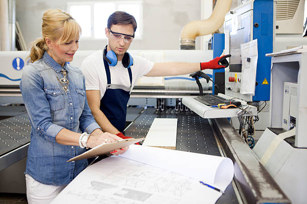 istock Furniture designer and male worker 578801400