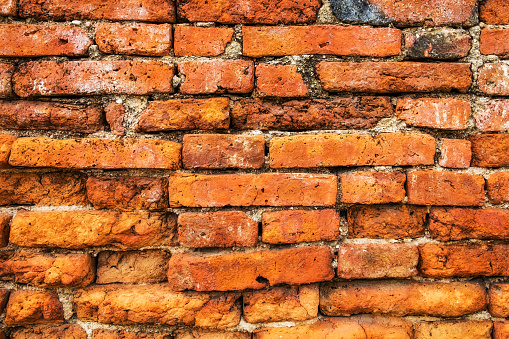 Brick wall brown orange textured