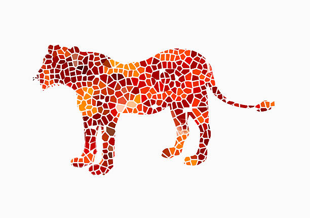 Abstract the lion,Composed of color piece.
