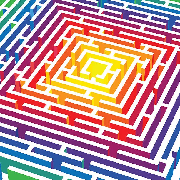 Vector illustration of 3d vector labyrinth