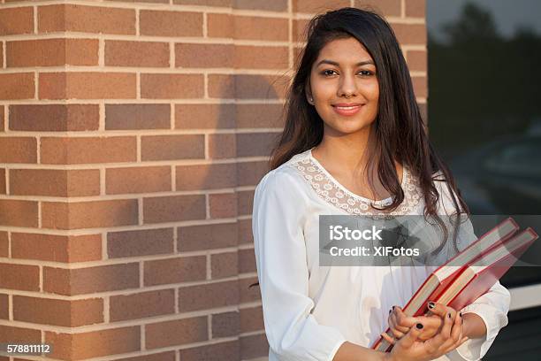 Smiling Female Young College Student Of Indian Ethnicity Stock Photo - Download Image Now