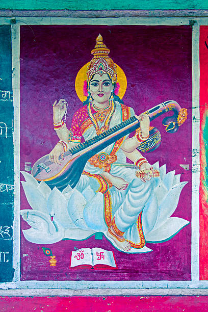 istock Painting of godess sarasvati 578812710