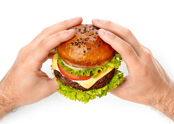 Man holding a burger