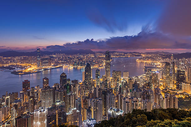 istock Hong Kong city view from peak at dawn 578820222