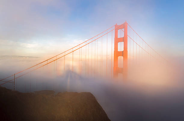 istock Golden Gate Bridge with low fog and glory, San Francisco 578820648