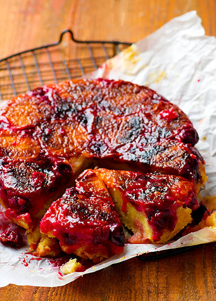 upside down  apricot and cherry  cake.
