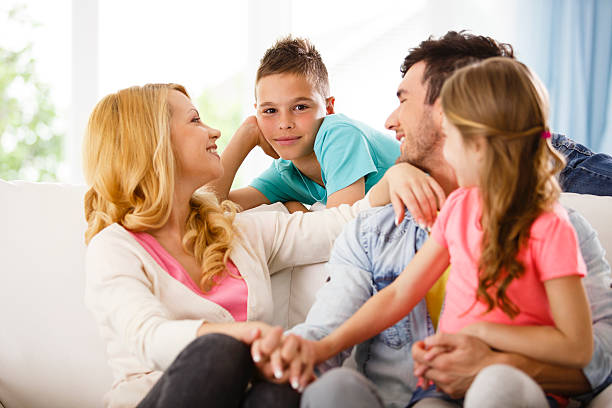 istock Happy family at home 578826418