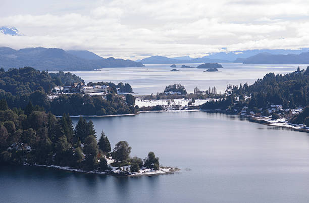 landscapes bariloche, view of lla llao resort hotel - llao llao hotel imagens e fotografias de stock