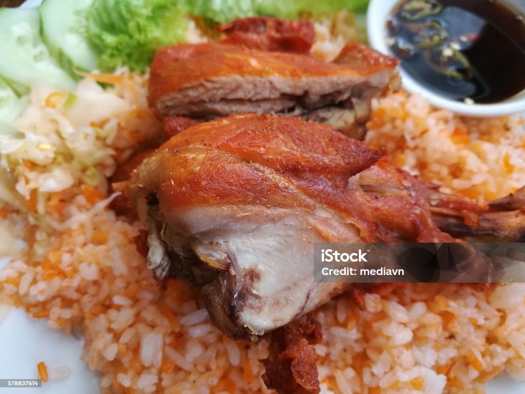 Close Up Of Asian Style Chicken Rice In Vietnam Stock Photo - Download