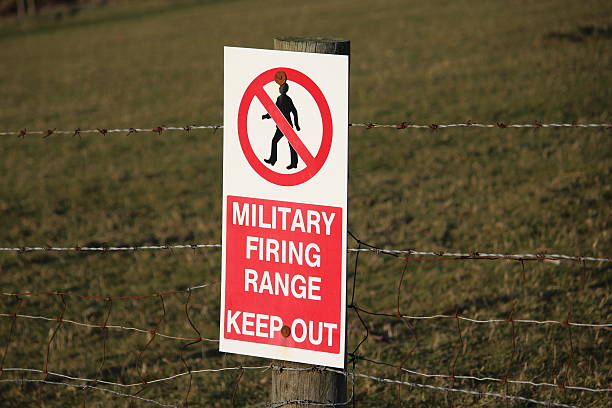 istock Military Firing Range Sign - Keep Out 578837690