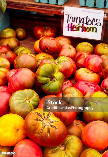 Heirloom Tomatoes Stock Photo - Download Image Now - Crop - Plant, Farmer's Market, Fruit