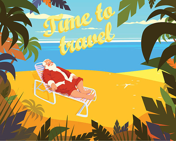 istock Tropical beach, sun, summer, santa claus, holiday, time to travel 579118918