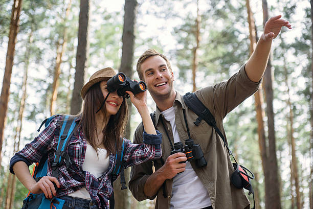 istock Cheerful young tourists relaxing in nature 579119500