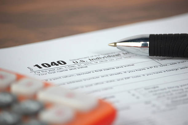 US tax form 1040 stock photo