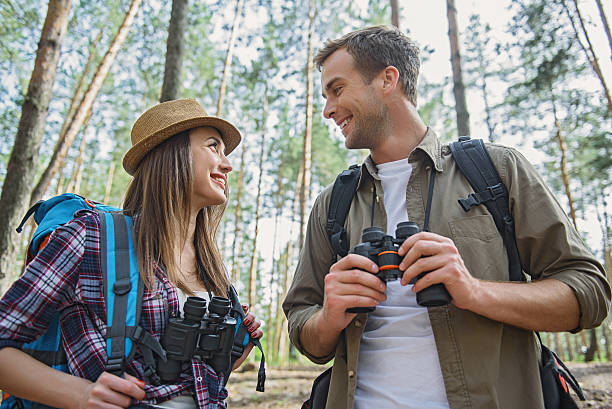 istock Happy man and woman making journey together 579119532